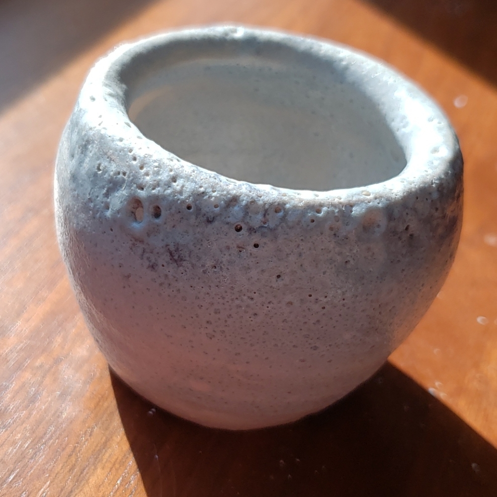 Bubble Glazed Small Ceramic Vessel- Hand Thrown! Neutral and versatile color!